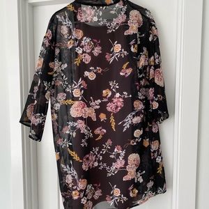 Cute dress with a floral cardigan